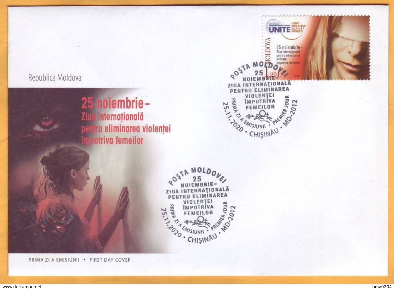 2020 Moldova Moldavie FDC International Day For The Elimination Of Violence Against Women - Moldawien (Moldau)