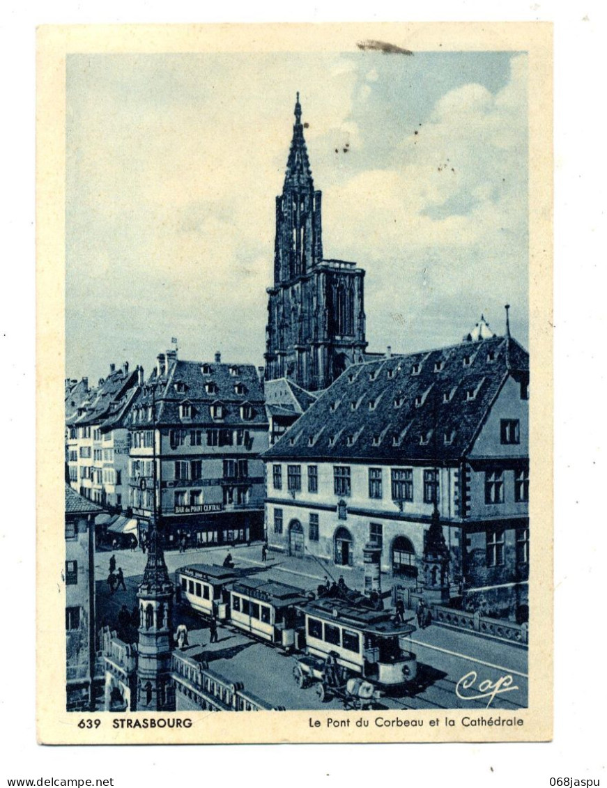 Carte Strasbourg Cathedrale Pont Tramway   Cachet Sur Mercure Paix Moulin - Strasbourg