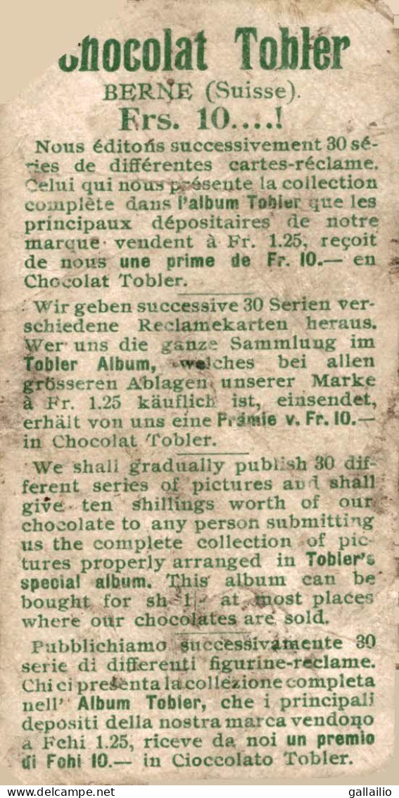 CHROMO CHOCOLAT TOBLER CONTE DE FEES - Sonstige & Ohne Zuordnung