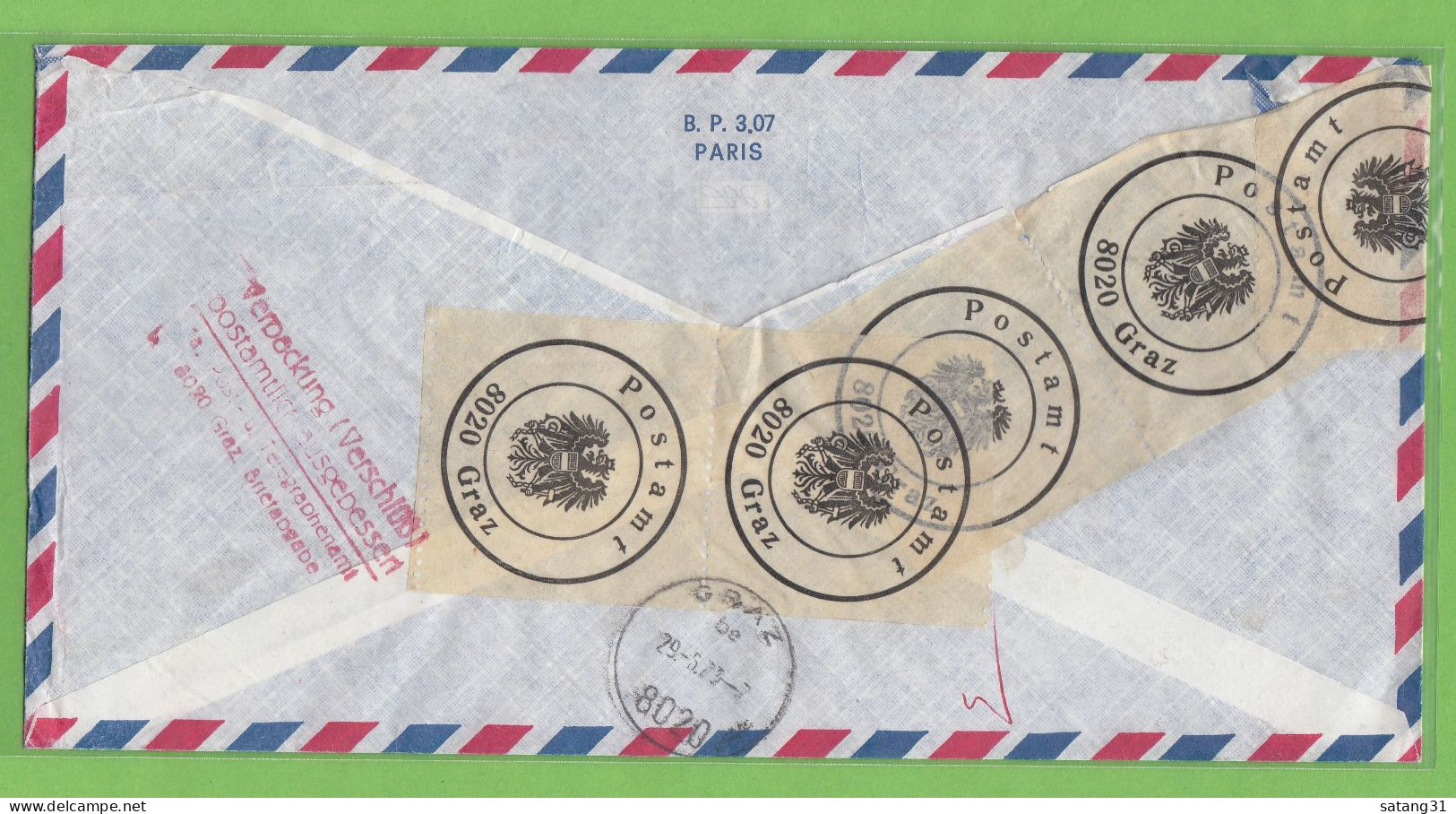 BRIEF AUS FRANKREICH MIT VERSCHLUSSMARKEN AUS GRAZ,1973. - Storia Postale