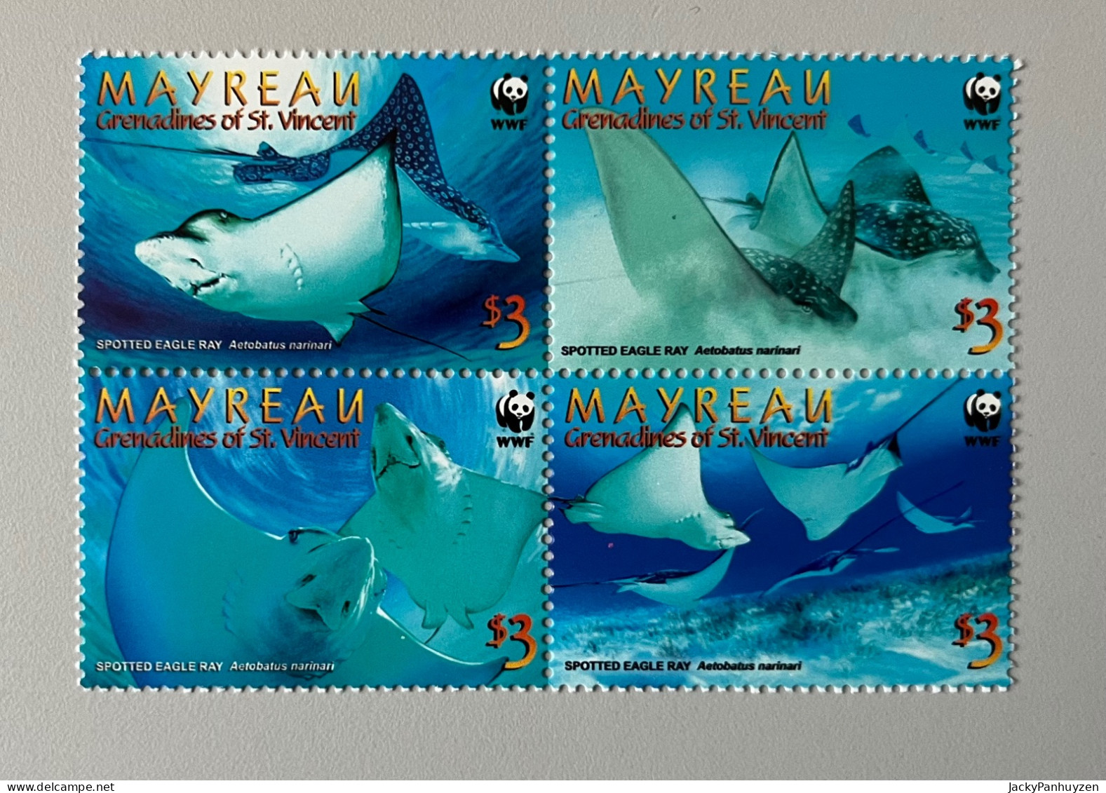 WWF 2009 : MAYREAU GRENADINES OF SINT VINCENT - Spotted Eagle Ray -  MNH ** - Nuevos