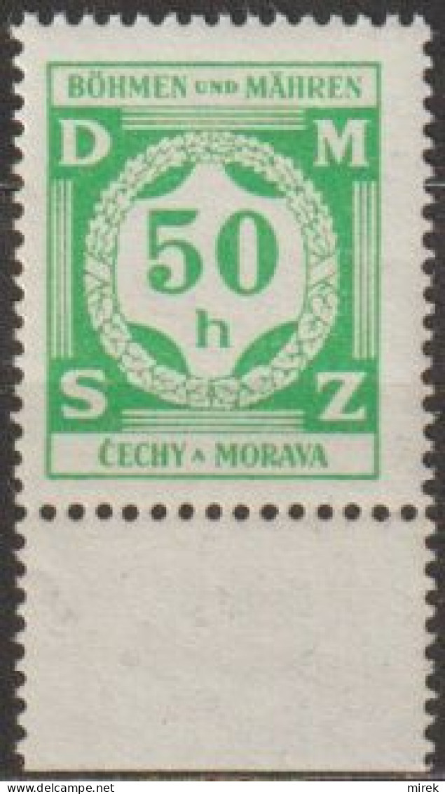 08/ Pof. SL 3, Light Green, Border Stamp - Neufs