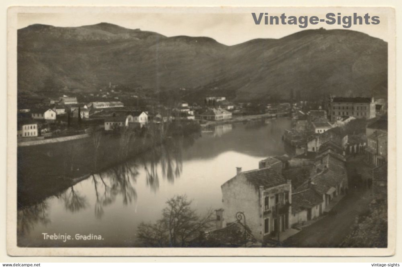 Trebinje - Gradina / Bosnia & Herzegovina: Partial View - River (Vintage RPPC ~1910s/1920s) - Bosnia And Herzegovina