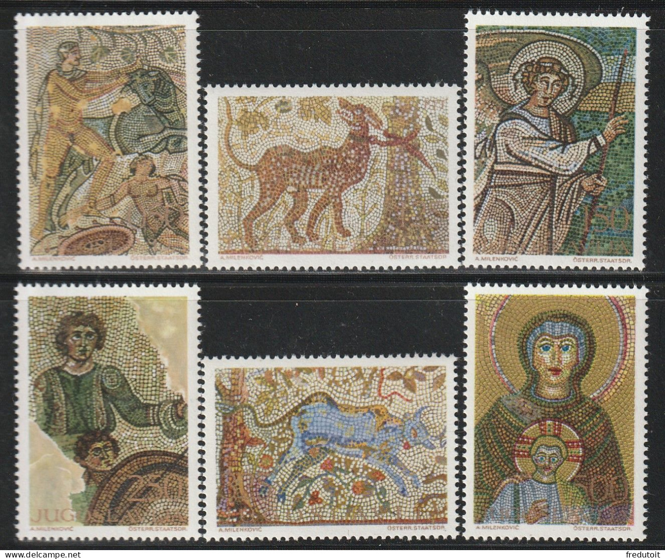 YOUGOSLAVIE- N°1263/8 ** (1970) Mosaïques - Unused Stamps
