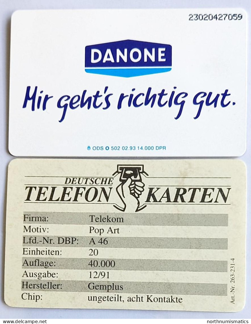 Deutsche Telefon Karten Chip Phone Card 6 DM Obstgarten-Danone Certificate Mint - Sammlungen