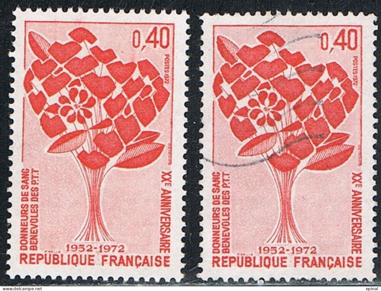 FRANCE : N° 1716 ** Et Oblitéré (Donneurs De Sang Bénévoles Des P.T.T.) - PRIX FIXE - - Nuovi