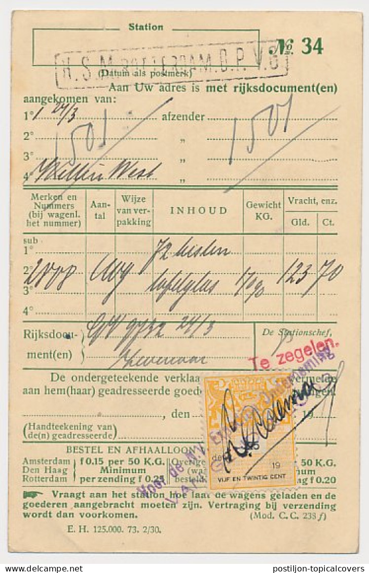 Spoorwegbriefkaart G. NS222 T - Locaal Te Rotterdam 1932 - Ganzsachen