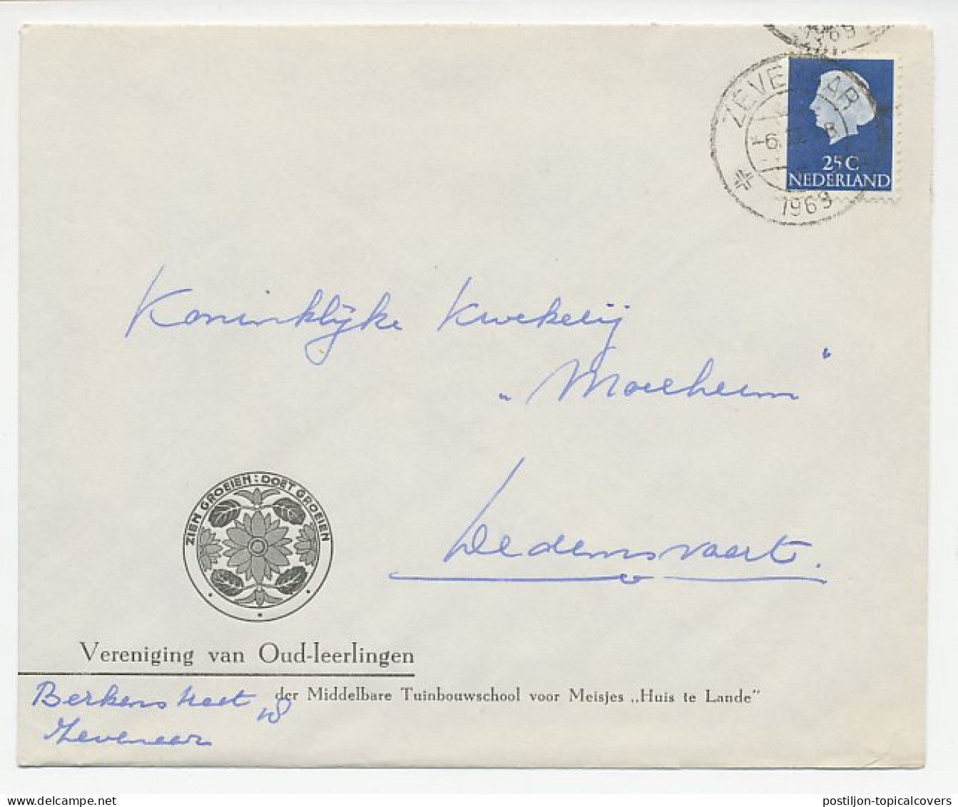 Envelop Zevenaar 1968 - Ver. Oud Leerlingen / Tuinbouwschool - Unclassified