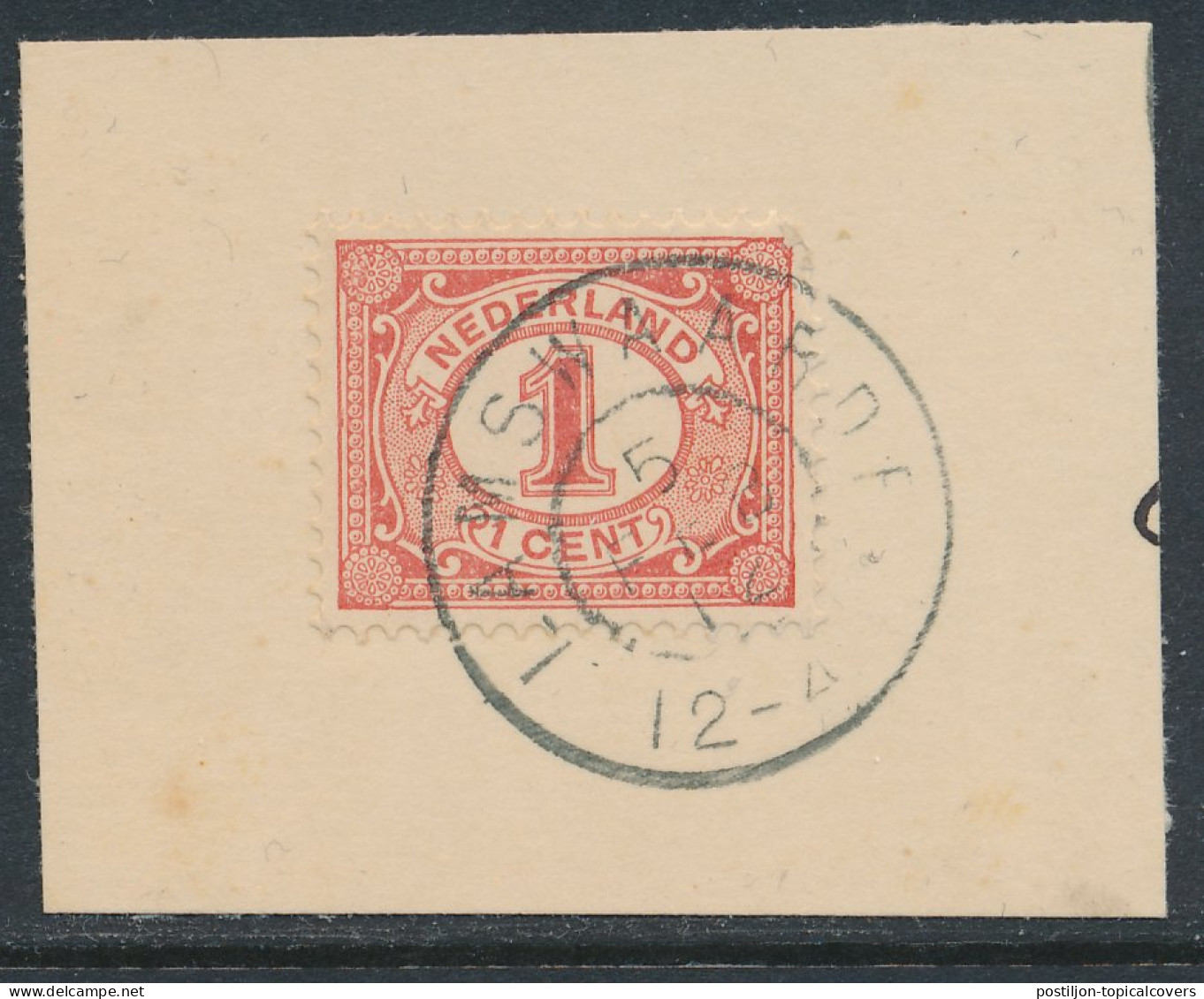 Grootrondstempel Lamswaarde 1912 - Poststempel