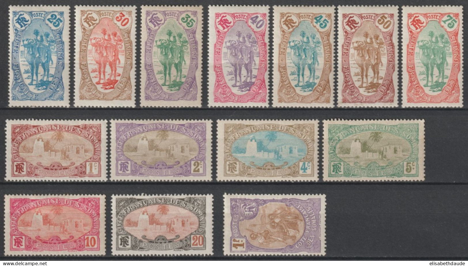 SOMALIS - 1909 - YVERT N° 67/80 * MH - COTE = 172 EUR. - Nuovi