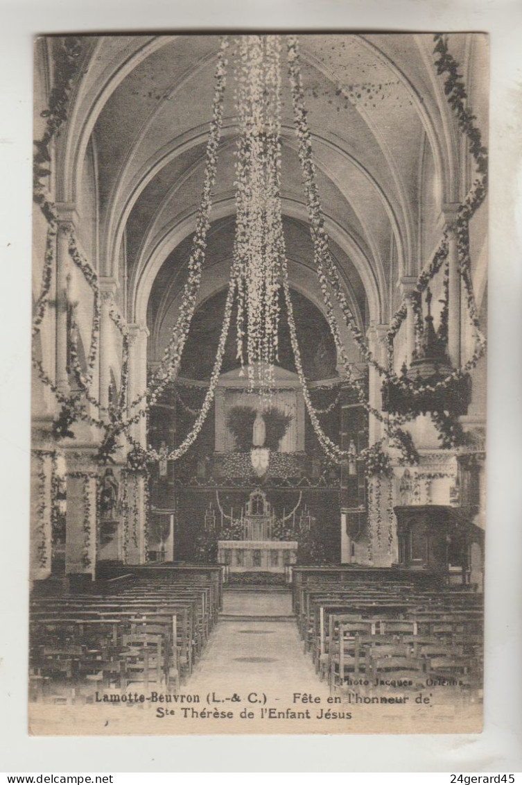 CPSM LAMOTTE BEUVRON (Loir Et Cher) - L'Eglise : Fête En L'honneur De Sainte Thérèse De L'Enfant Jésus - Lamotte Beuvron