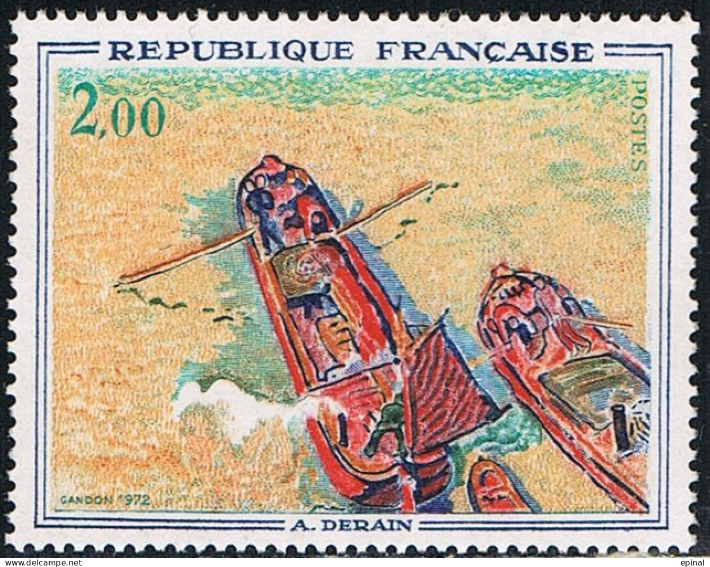 FRANCE : N° 1733 ** ("Les Péniches", De Derain) - PRIX FIXE - - Unused Stamps