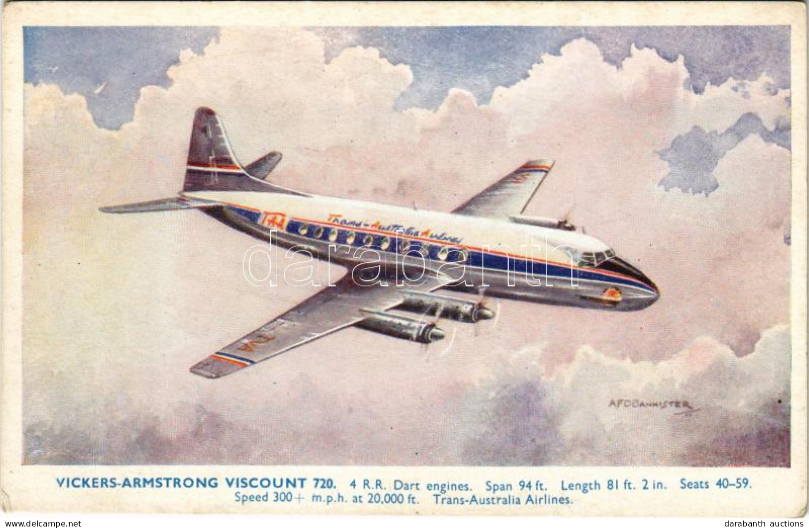 ** T2/T3 Vickers-Armstrong Viscount 720. Trans-Australia Airlines S: Bannister (EK) - Unclassified