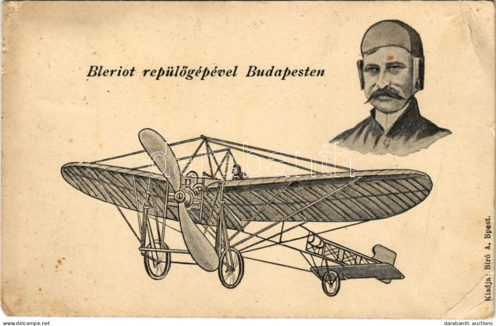 T4 1909 Budapest, Bleriot Repülőgépével Budapesten. Biró A. Kiadása (EM) - Unclassified