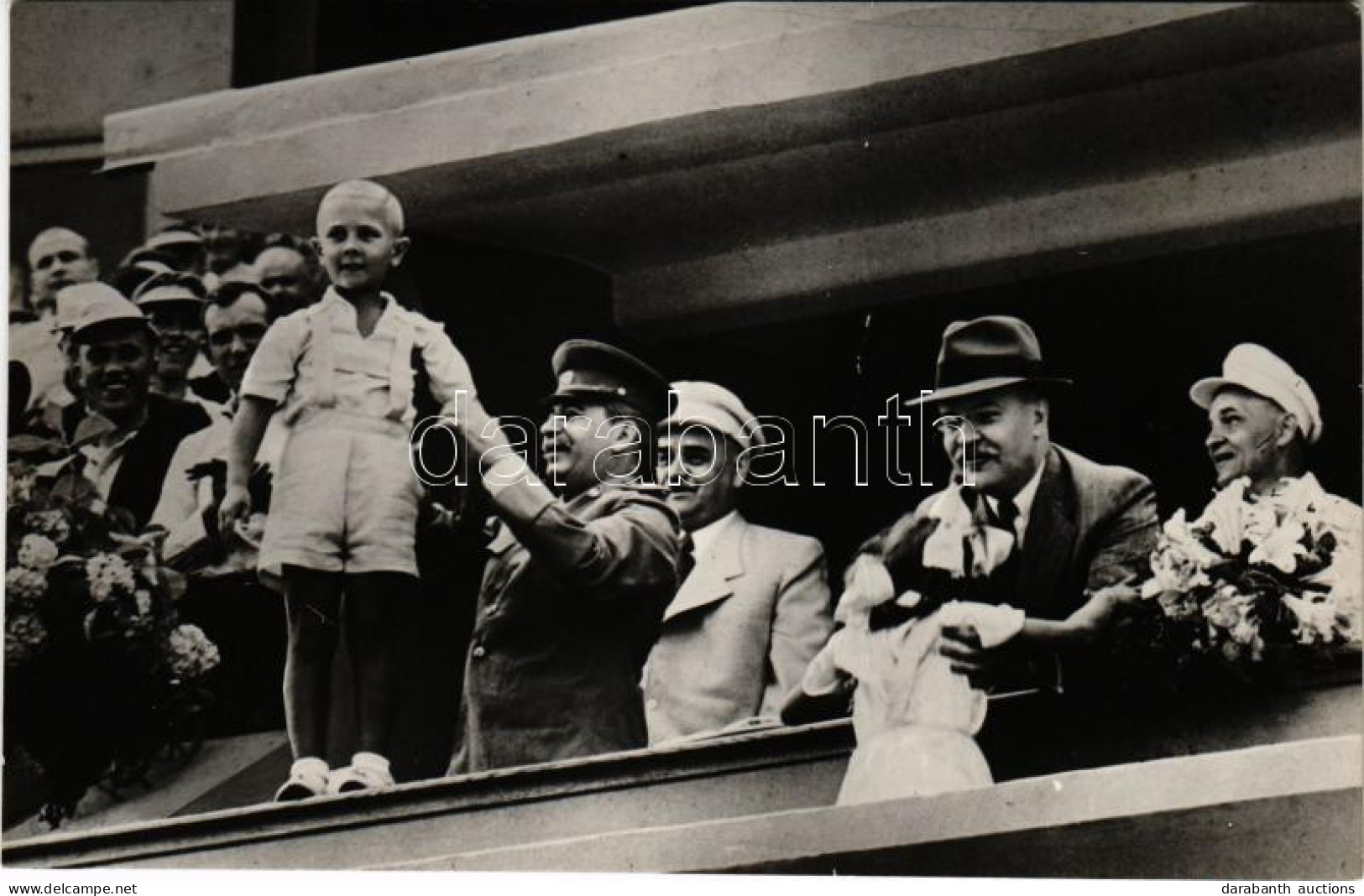 ** T3/T4 1946 Moscow, Stalin And Molotov Receiving Flowers At The All-Union Parade Of Athletes In The Dynamo Stadium. Ph - Unclassified