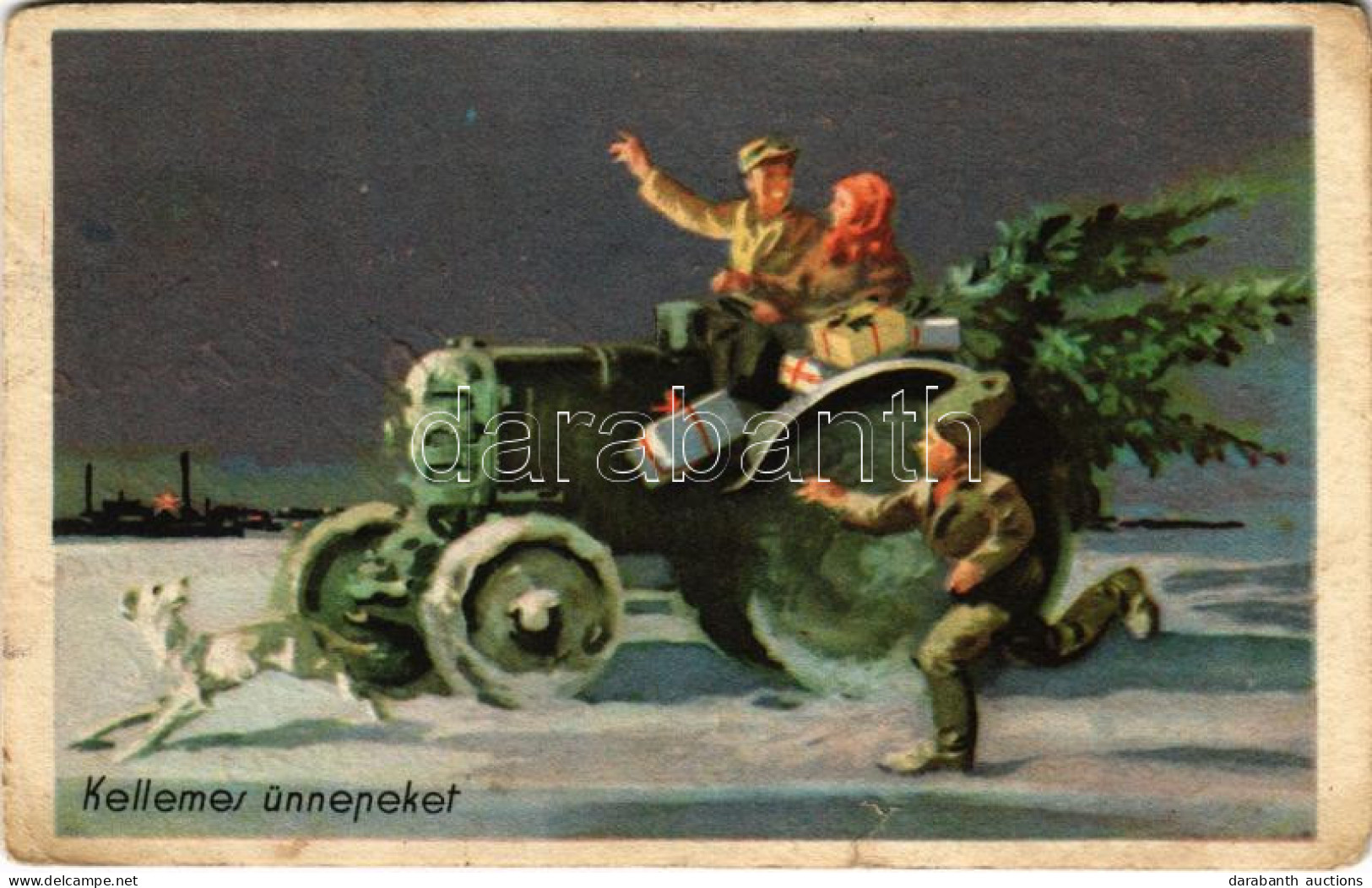 * T3 Kellemes ünnepeket! Magyar Szocreál Propaganda. Művészeti Alkotások / Holiday Greeting Card, Hungarian Socialist Pr - Ohne Zuordnung