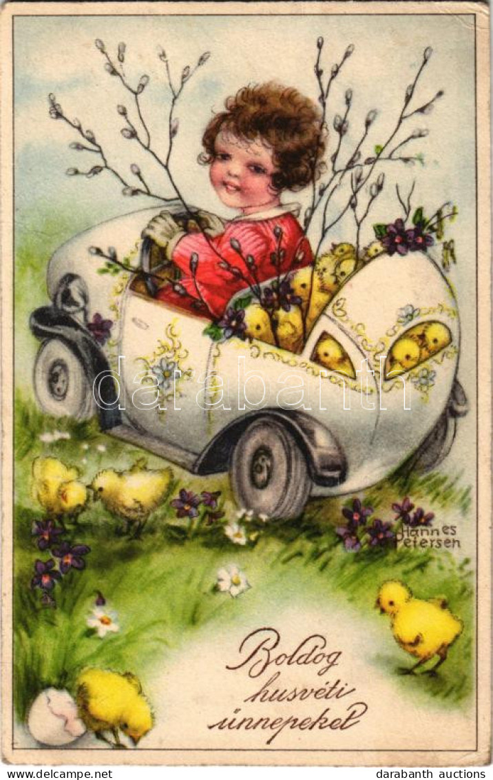 T2/T3 1942 Boldog Húsvéti ünnepeket / Easter Greeting Art Postcard S: Hannes Petersen (EK) - Non Classés