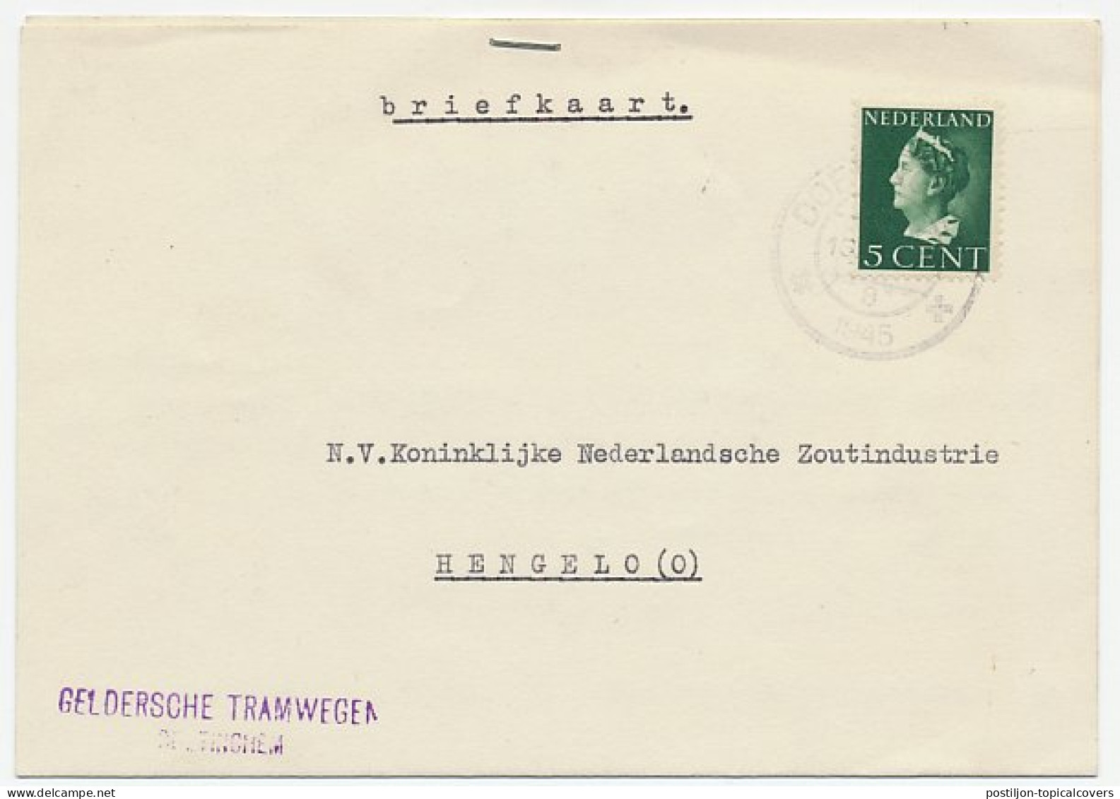 Firma Kaart Geldersche Tramwegen Doetinchem 1945 - Unclassified