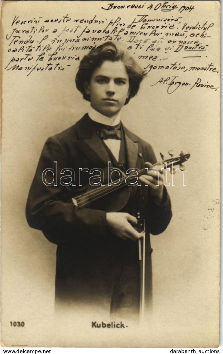 T2 1904 Jan Kubelík (Kubelick) Cseh Hegedűművész / Czech Violinist And Composer (EK) + "BUDAPEST EXPED. SCRIS" - Unclassified