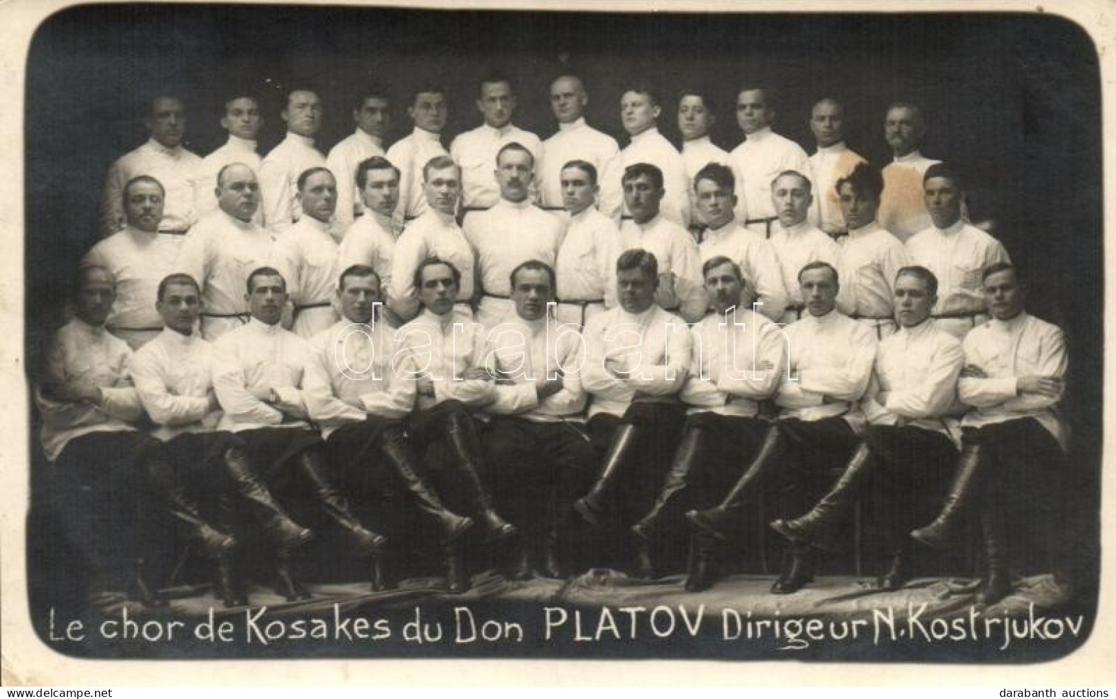 T2/T3 1929 Emlék Képeslap A Doni Kozákok Zombori Hangversenyéről / Le Chor De Kosakes Du Don Platov, Dirigeur N. Kostrju - Unclassified