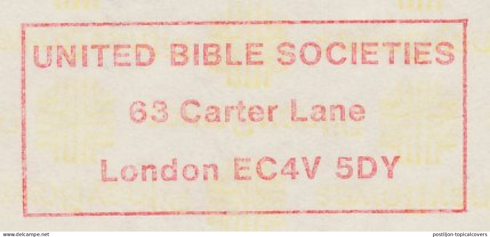 Meter Cut GB / UK 1985 United Bible Societies - Autres & Non Classés