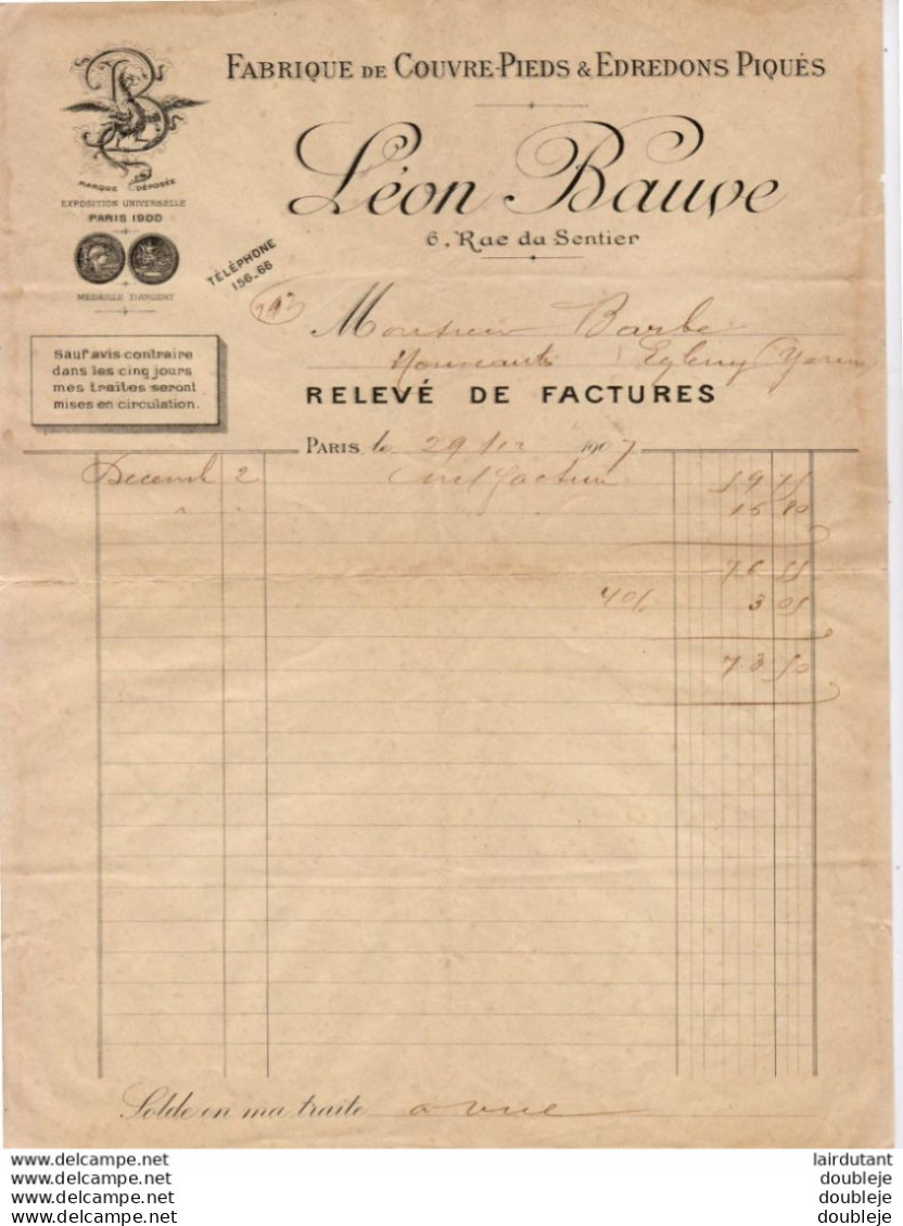 TISSUS EN GROS L.SOISSON & FILS à AUXERRE       ...   FACTURE DE 1911 - Kleidung & Textil