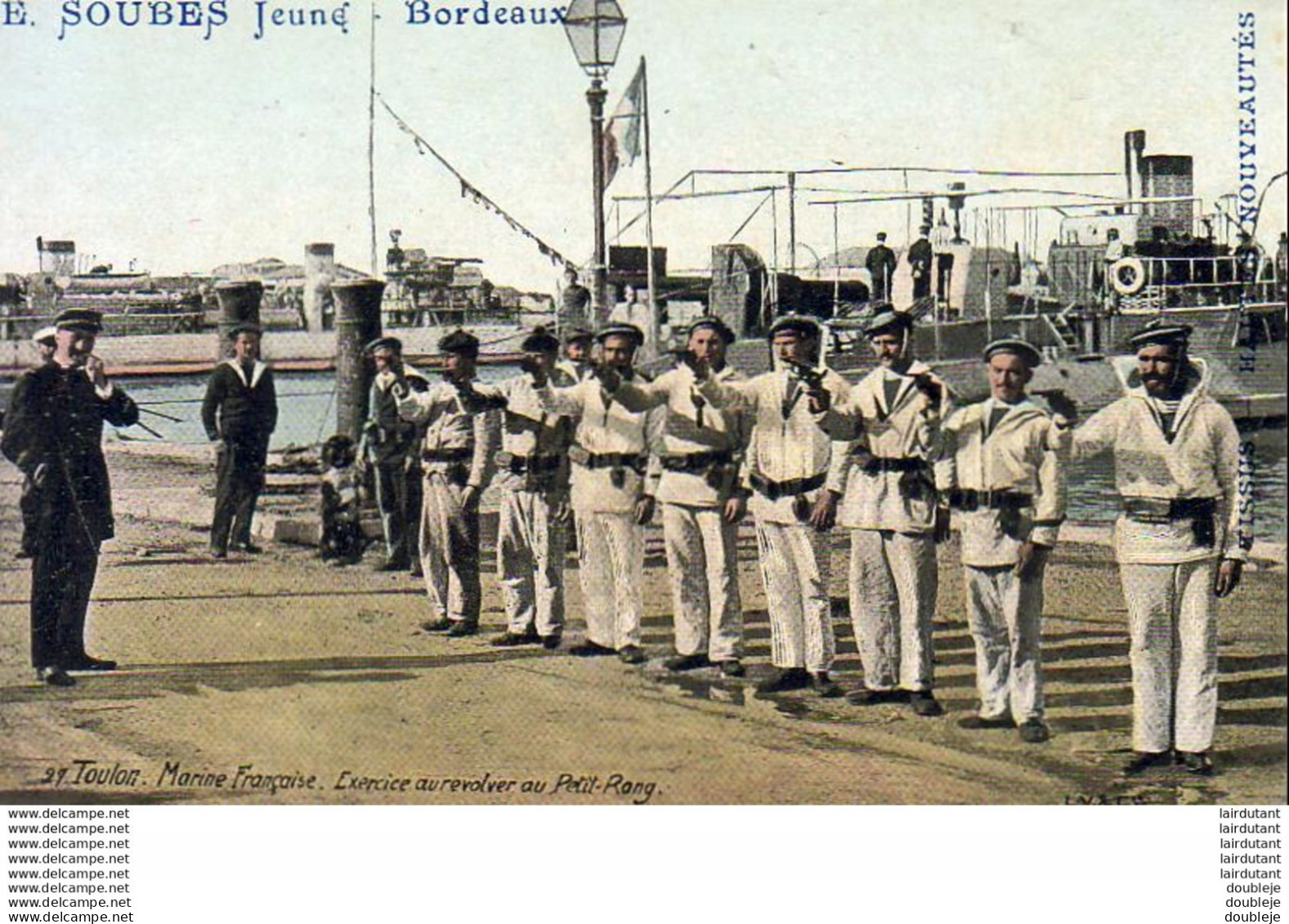 MARINE MILITAIRE FRANCAISE  TOULON  Exercice Au Revolver Au Petit- Rang  ... - Guerre