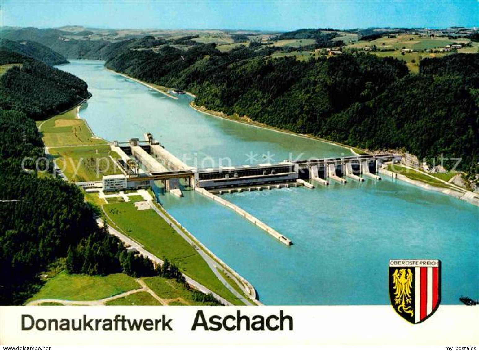 72714512 Aschach Donau Donaukraftwerk Fliegeraufnahme Aschach An Der Donau - Other & Unclassified