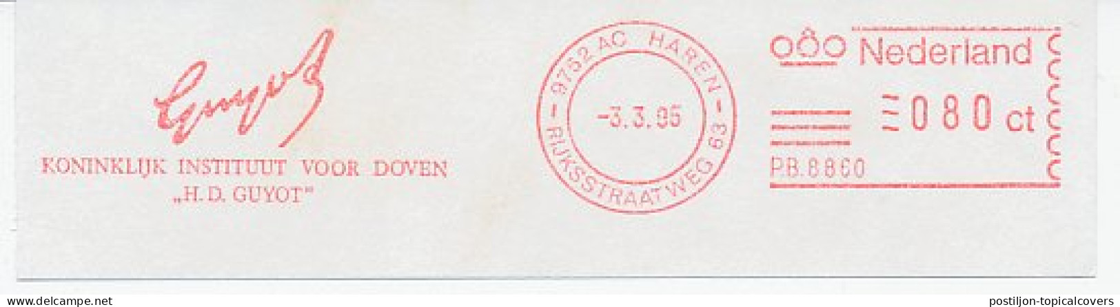 Meter Cut Netherlands 1995 Royal Institute Of Deaf - H.D. Guyot - Behinderungen