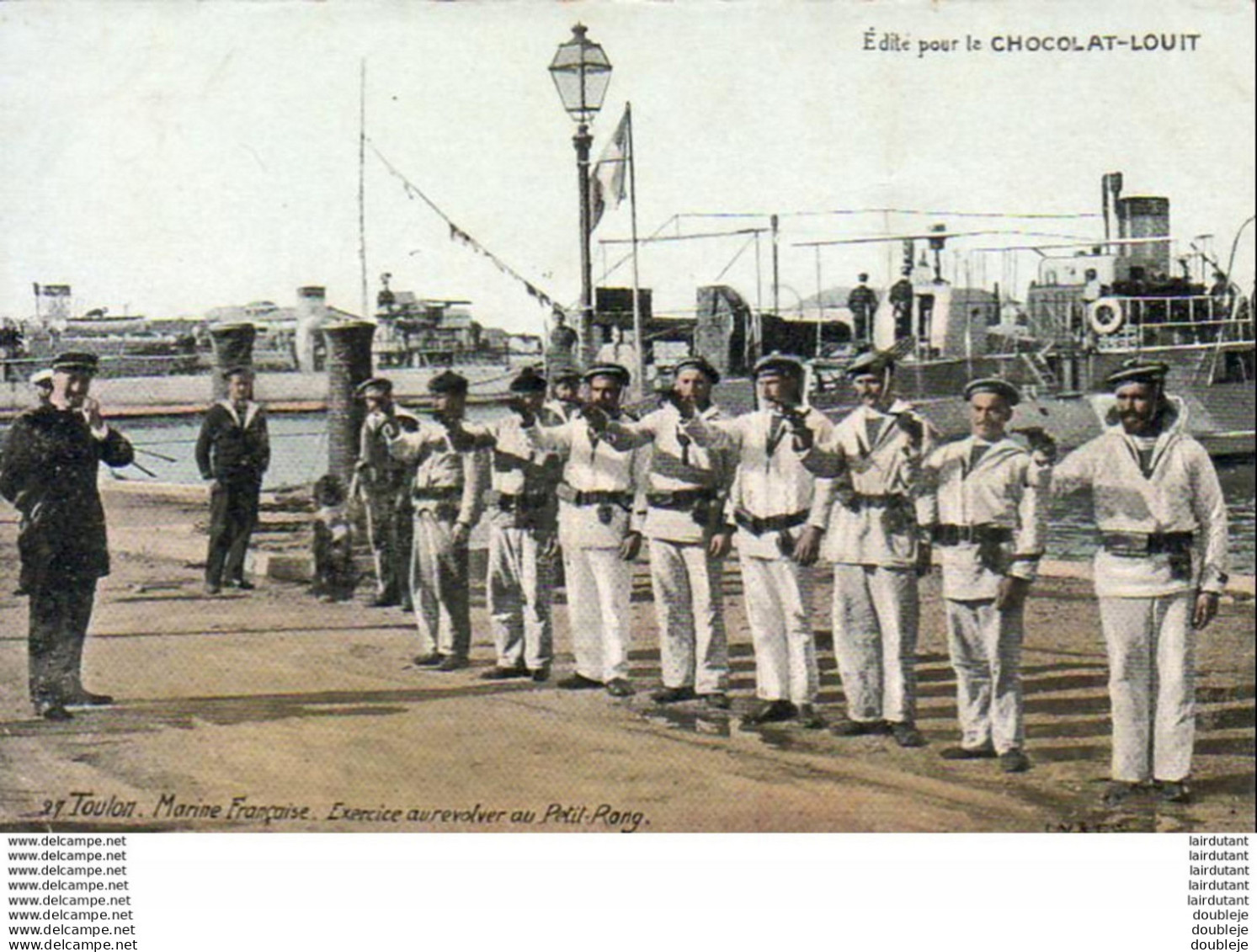 Marine Militaire Française- TOULON  Exercice Au Revolver Au Petit- Rang  ... - Guerre