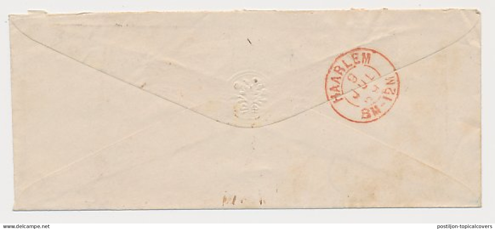 Hillegom - Leiden - Haarlem 1869 - Gebroken Ringstempel - Briefe U. Dokumente