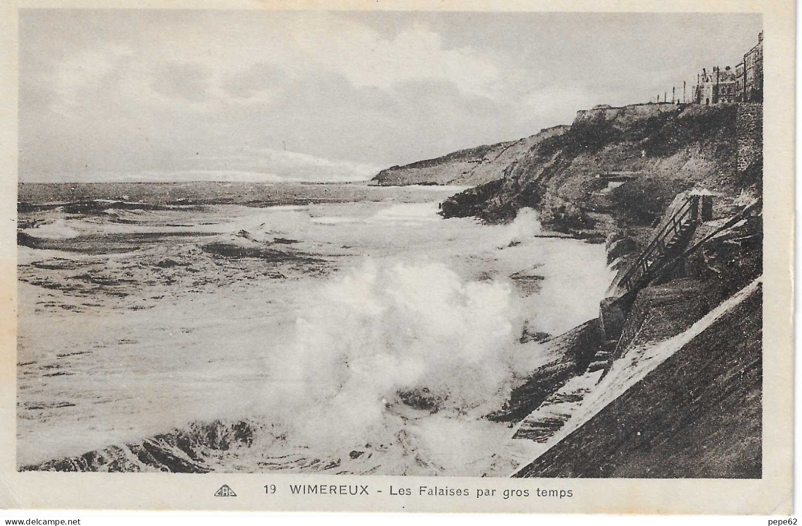 Wimereux-le Falaises Par Gros Temps-moulin Wibert- Cpa - Sonstige & Ohne Zuordnung