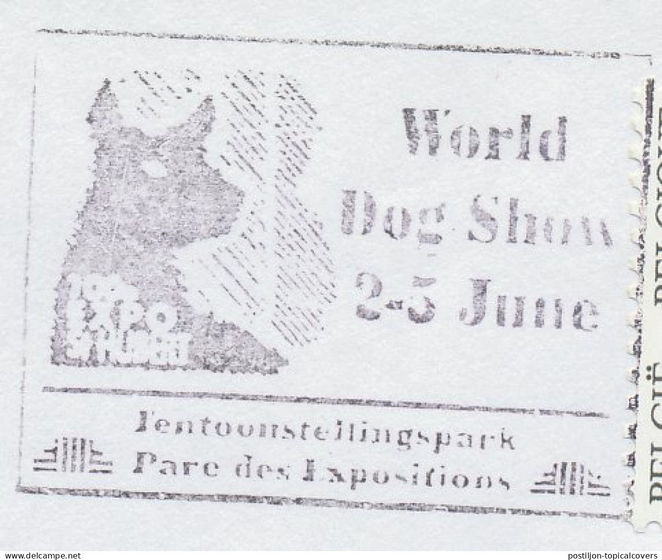 Cover / Postmark Belgium 1995 World Dog Show - Autres & Non Classés