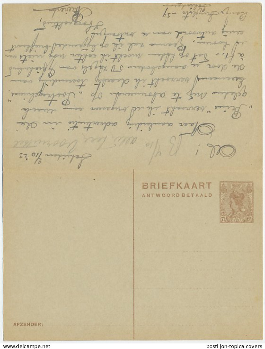 Briefkaart G. 195 Schiedam - Hengelo 1923 - Postwaardestukken