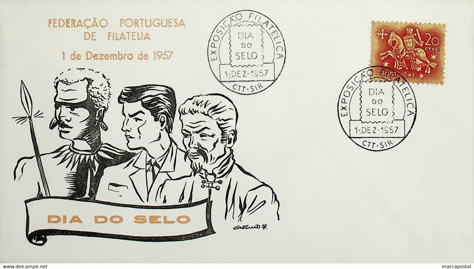 1957. Portugal. Dia Do Selo - Exposição Filatélica - Expositions Philatéliques