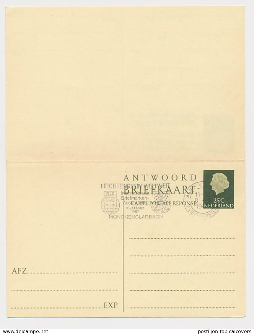 Briefkaart G. 335 Arnhem- Liechtenstein 1967 V.v. Poste Restante - Ganzsachen