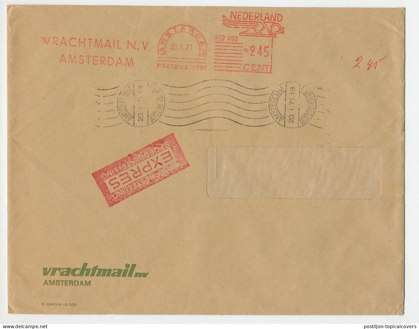 Amsterdam 1971 - Negatief EXPRES Stempel - Non Classés