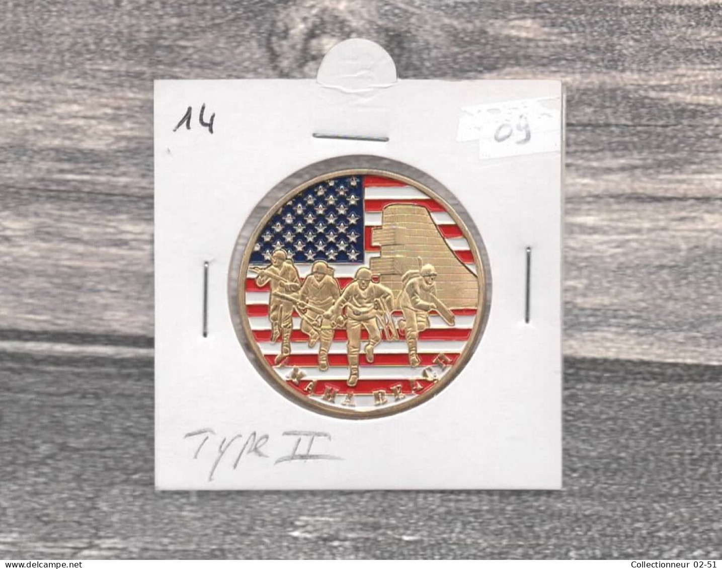 Médaille Souvenirs&Patrimoine : Omaha Beach - Version II (couleur Or) - Andere & Zonder Classificatie