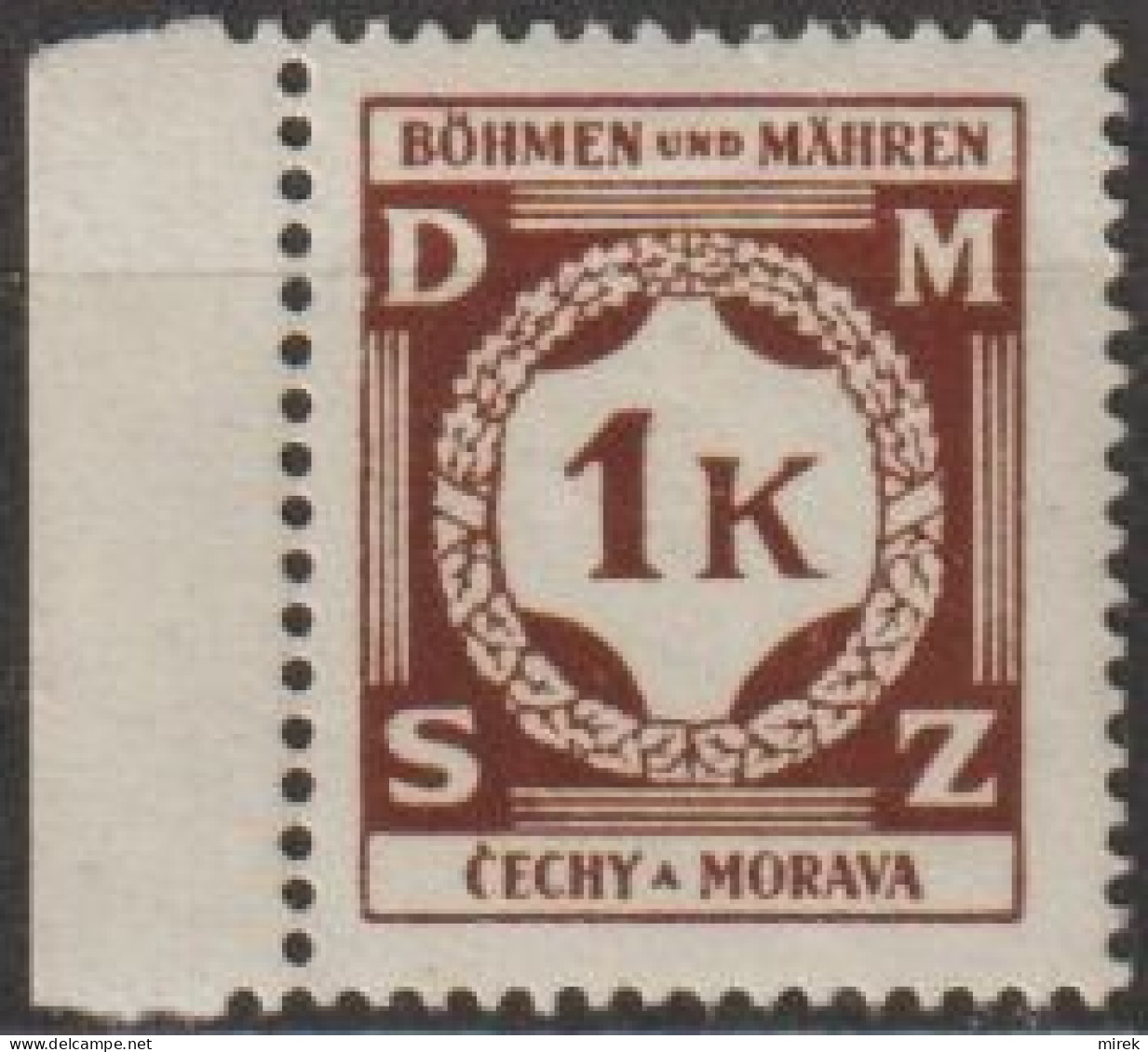 10/ Pof. SL 6, Dark Brown, Border Stamp - Unused Stamps