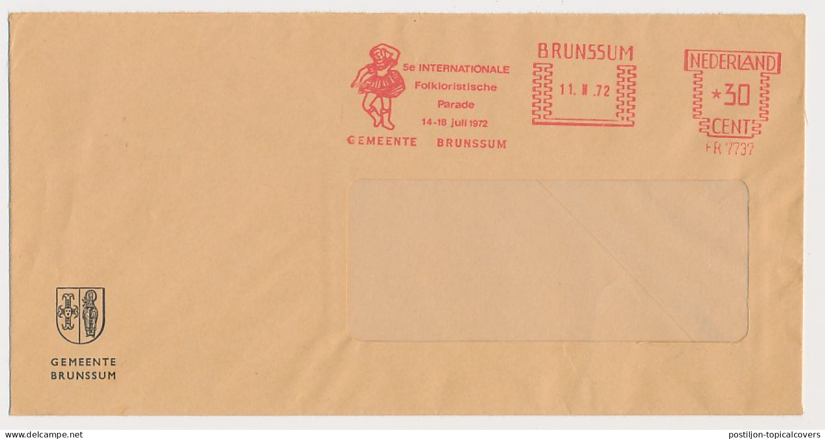 Meter Cover Netherlands 1972 Folklore Parade 1972 - Brunssum - Sonstige & Ohne Zuordnung