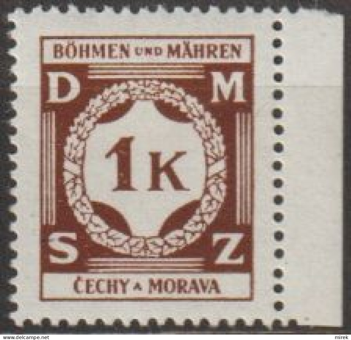 11/ Pof. SL 6, Dark Brown, Border Stamp - Ungebraucht
