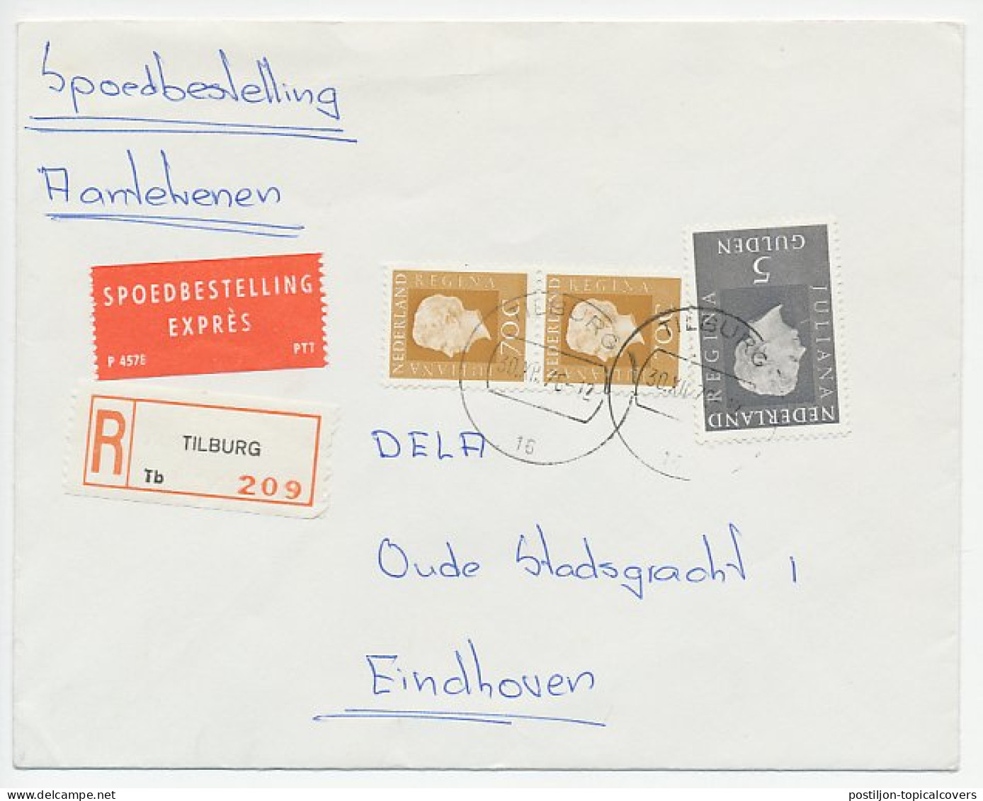 Em. Juliana Aangetekend / Expresse Tilburg - Eindhoven 1976 - Zonder Classificatie