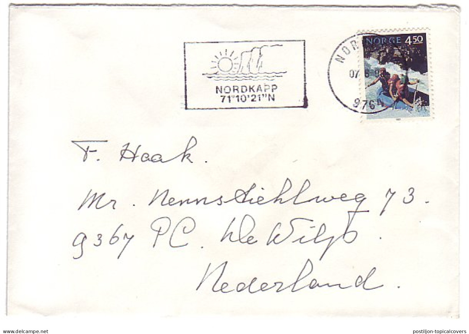 Cover / Postmark Norway 1993 North Cape - Sun - Iceberg - Arctic Expeditions