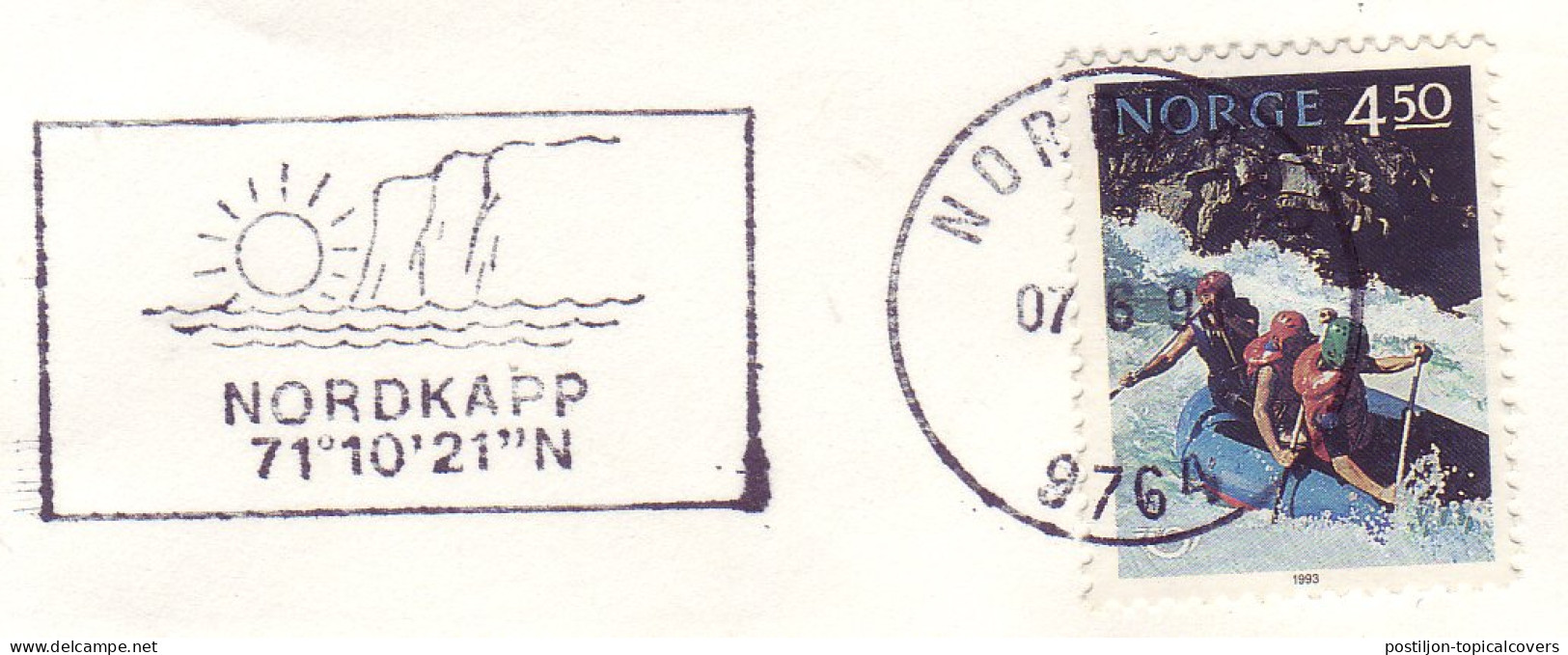 Cover / Postmark Norway 1993 North Cape - Sun - Iceberg - Expéditions Arctiques