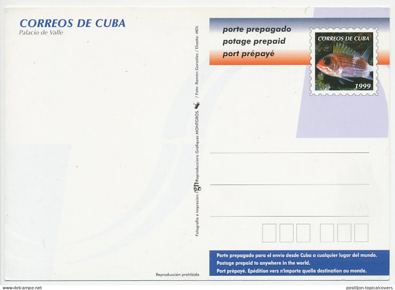 Postal Stationery Cuba 1999 Palace Del Valle - Sphinx - Kastelen