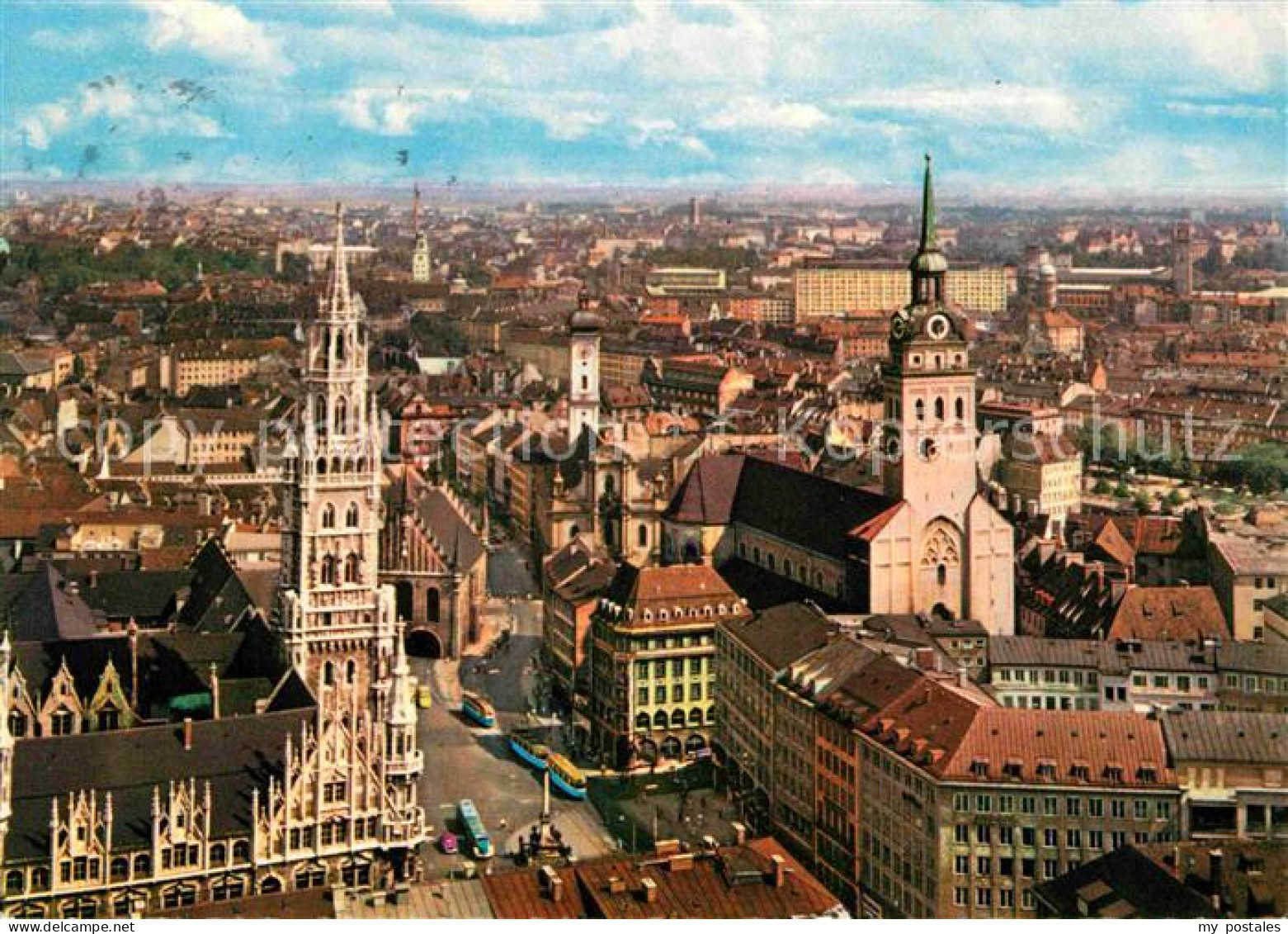 72714419 Muenchen Blick Von Der Frauenkirche Auf Rathaus Und St. Peter Muenchen - Muenchen