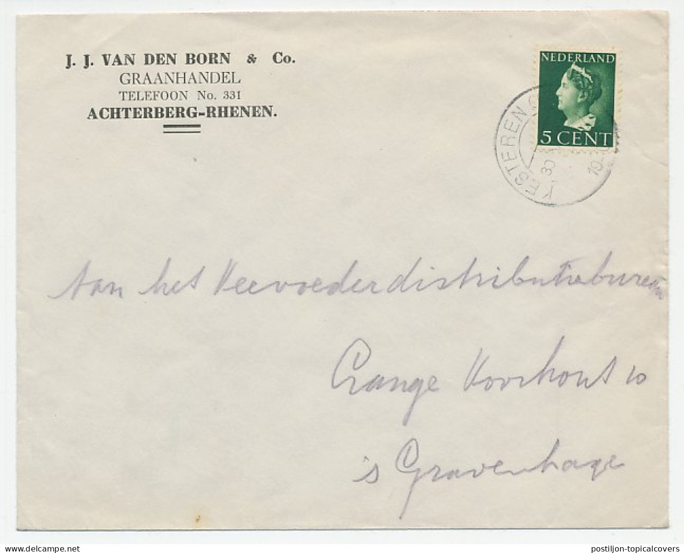 Firma Envelop Achterberg - Rhenen 1940 - Graanhandel - Non Classificati
