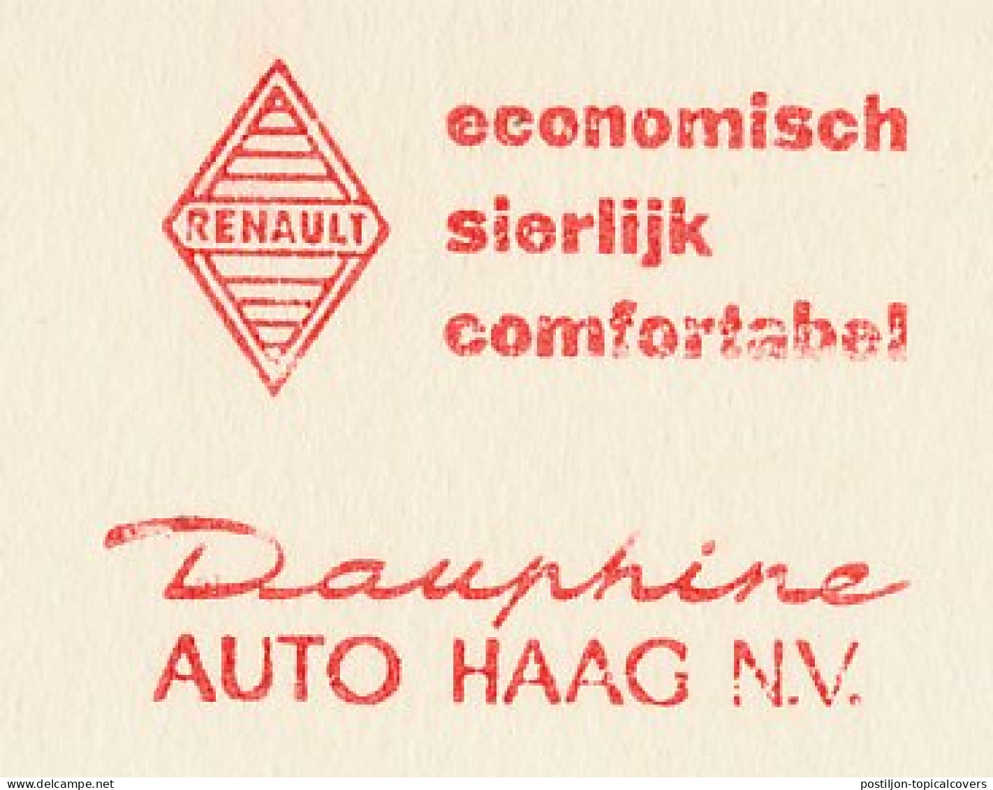 Meter Cover Netherlands 1960 Car - Renault - Voitures