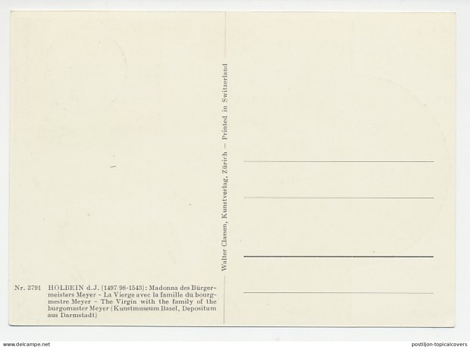 Maximum Card Germany / Saar 1954 Madonna And Child - Hans Holbein - Autres & Non Classés