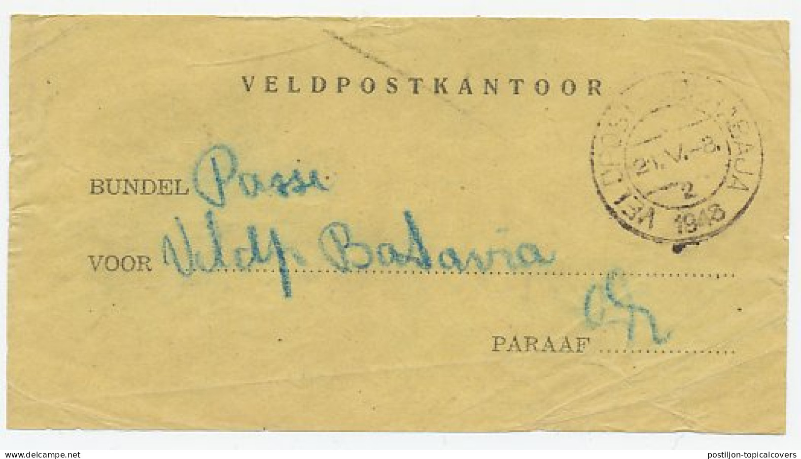 Veldpost Soerabaja 1948 - Ned. Indie - Bundelbriefje - Indes Néerlandaises